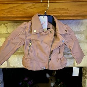 Children's Pink Faux Leather Jacket